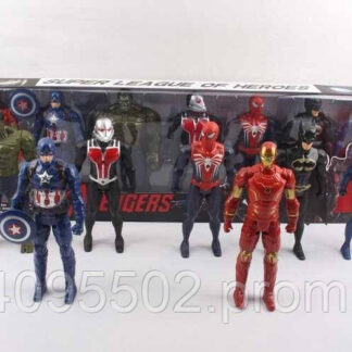 Набір героїв 3899-10 7 фігурок, підсвічування на грудях, середня висота 22 см, рухливі кінцівки т...