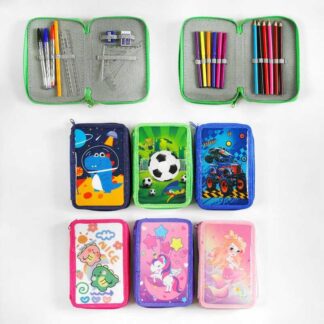 Пенал C 60688 6 видів, 2 відділення, олівці, ручки, фломастери, ВИДАЄТЬСЯ МІКС ВИДІВ