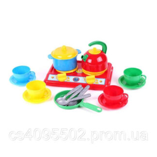 Гр Кухня "Галинка 5" 1851 "Technok Toys", плита, посуд на 4 персони, чайник, пательня, каструля,...