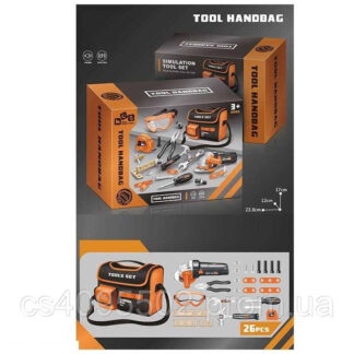 Набір інструментів 778-75 26 елементів, болгарка на батарейках, молоток, гайковий ключ, викрутка,...