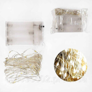 Гірлянда D 36019 5.25 м, світлодіодна, жовте світло, від батарейок, 1 режим, у коробці