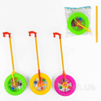 Каталка 306 3 кольори, з тріскачкою, у пакеті, ВИДАЄТЬСЯ ТІЛЬКИ МІКС ВИДІВ