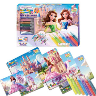 Гр Малюй піском 66583 "4FUN Game Club", 6 карток, 6 кольорів піску, щітка, в коробці