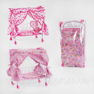 Ліжечко 9 метал, балдахін, В ПАКЕТІ