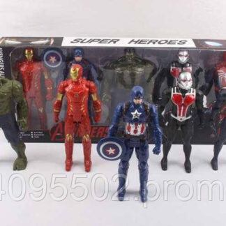 Набір героїв 3899-11 5 фігурок, підсвічування на грудях, середня висота 22 см, рухливі кінцівки т...