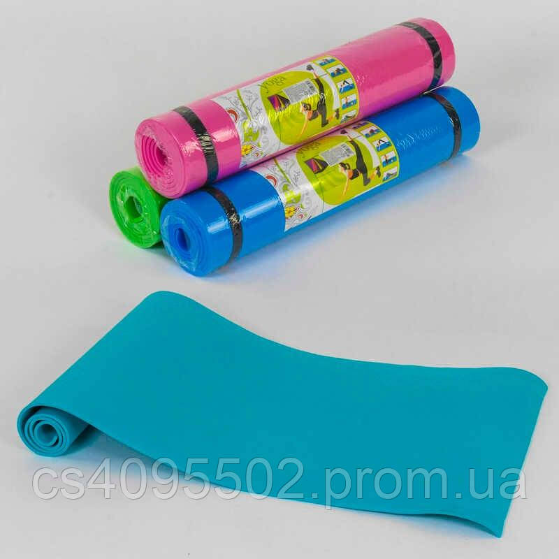 Килимок для йоги С 36548 4 кольори, товщина 6 мм, 178х59х0, 6 см, ВИДАЄТЬСЯ ТІЛЬКИ МІКС ВИДІВ