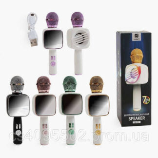 Мікрофон C 72102 підсвіч,слот для TF Card, караоке, bluetooth, USB-каб, AUX, колонка, зміна голос...